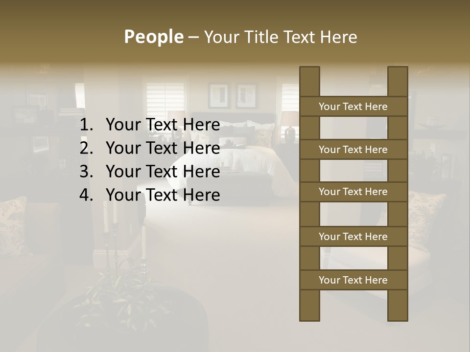 Designer Bedroom With Contemporary Furniture And Decor. PowerPoint Template