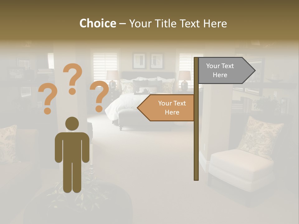 Designer Bedroom With Contemporary Furniture And Decor. PowerPoint Template