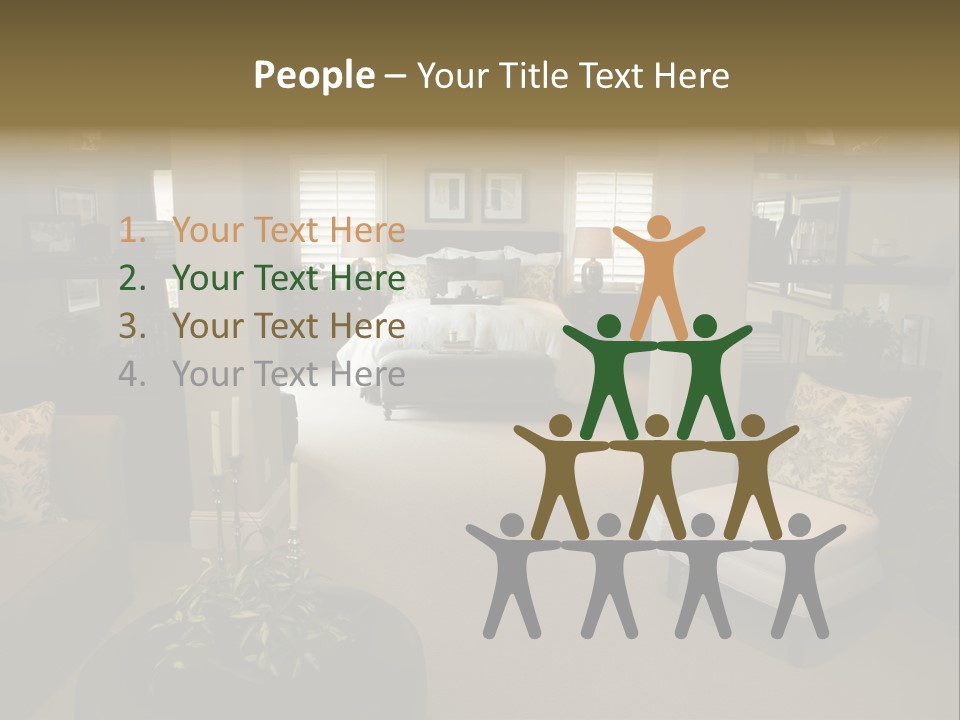 Designer Bedroom With Contemporary Furniture And Decor. PowerPoint Template