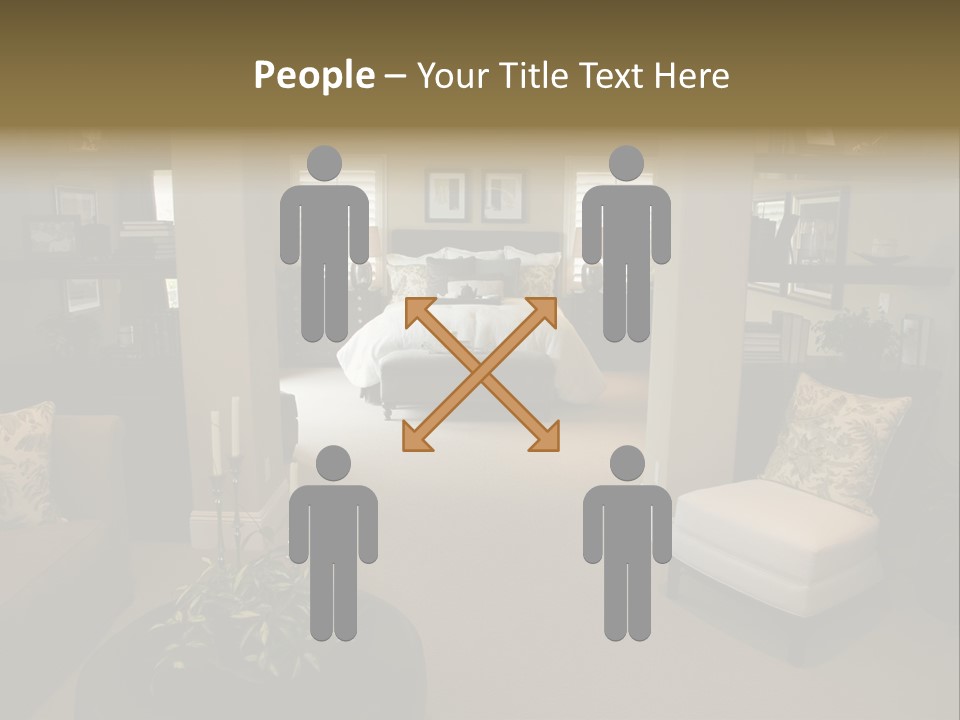 Designer Bedroom With Contemporary Furniture And Decor. PowerPoint Template