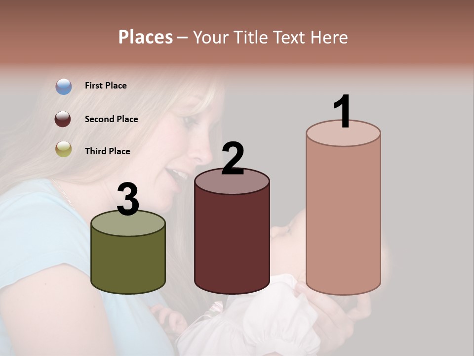 A New Mother Talks To Her Baby Daughter. PowerPoint Template
