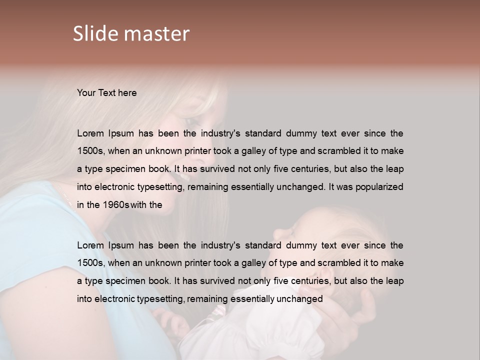 A New Mother Talks To Her Baby Daughter. PowerPoint Template