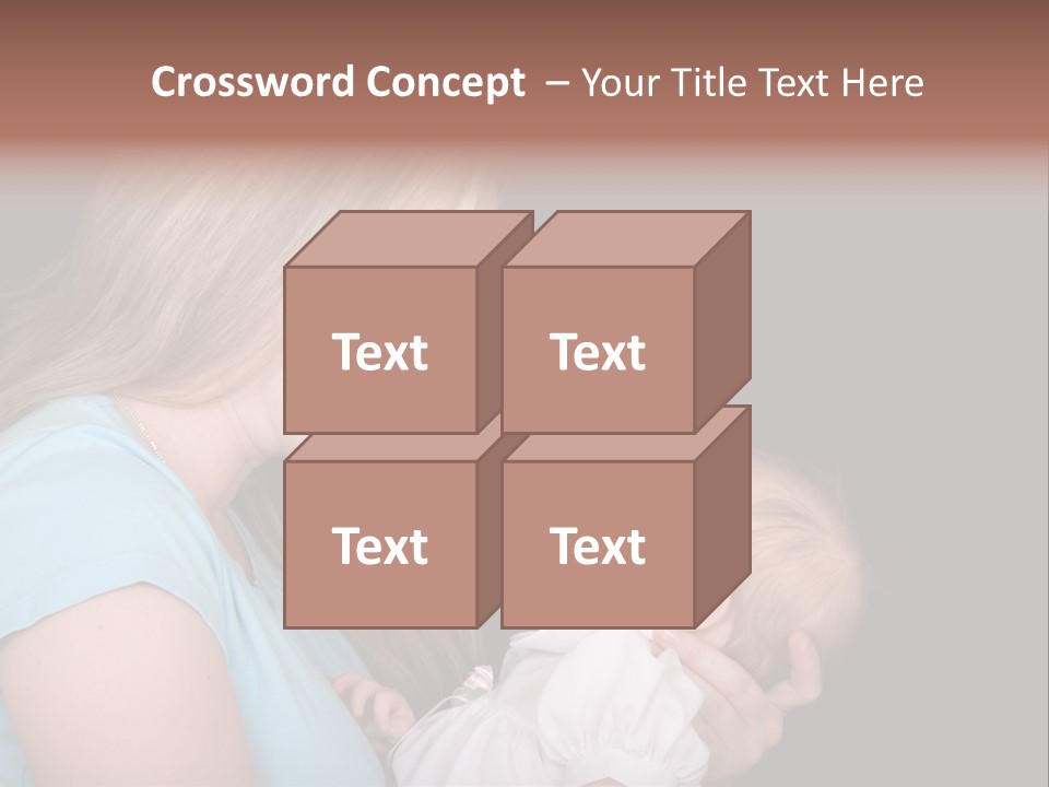 A New Mother Talks To Her Baby Daughter. PowerPoint Template