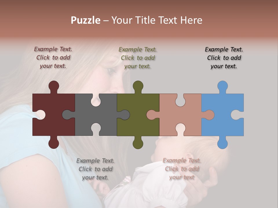 A New Mother Talks To Her Baby Daughter. PowerPoint Template