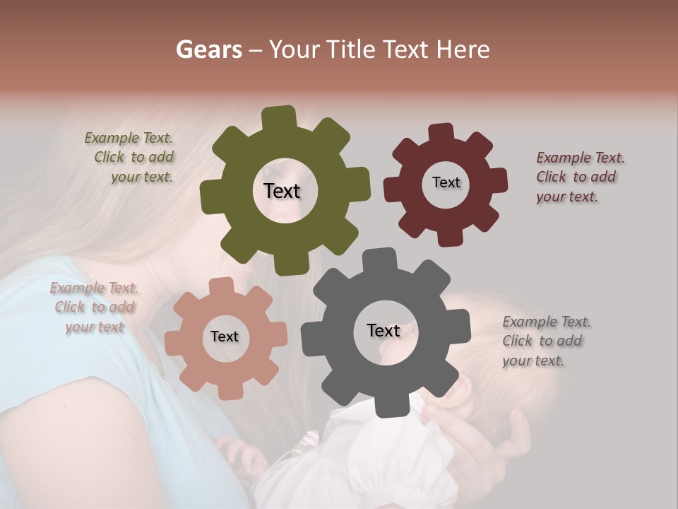 A New Mother Talks To Her Baby Daughter. PowerPoint Template