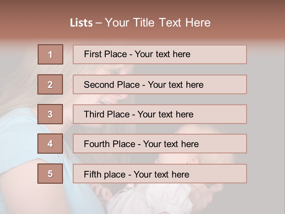 A New Mother Talks To Her Baby Daughter. PowerPoint Template