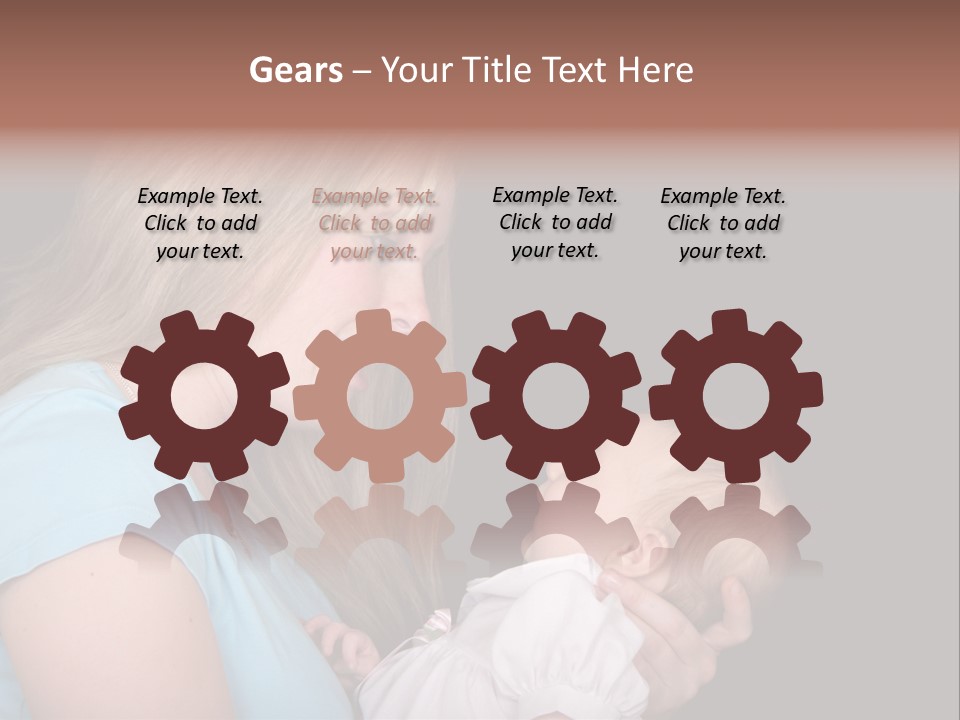 A New Mother Talks To Her Baby Daughter. PowerPoint Template