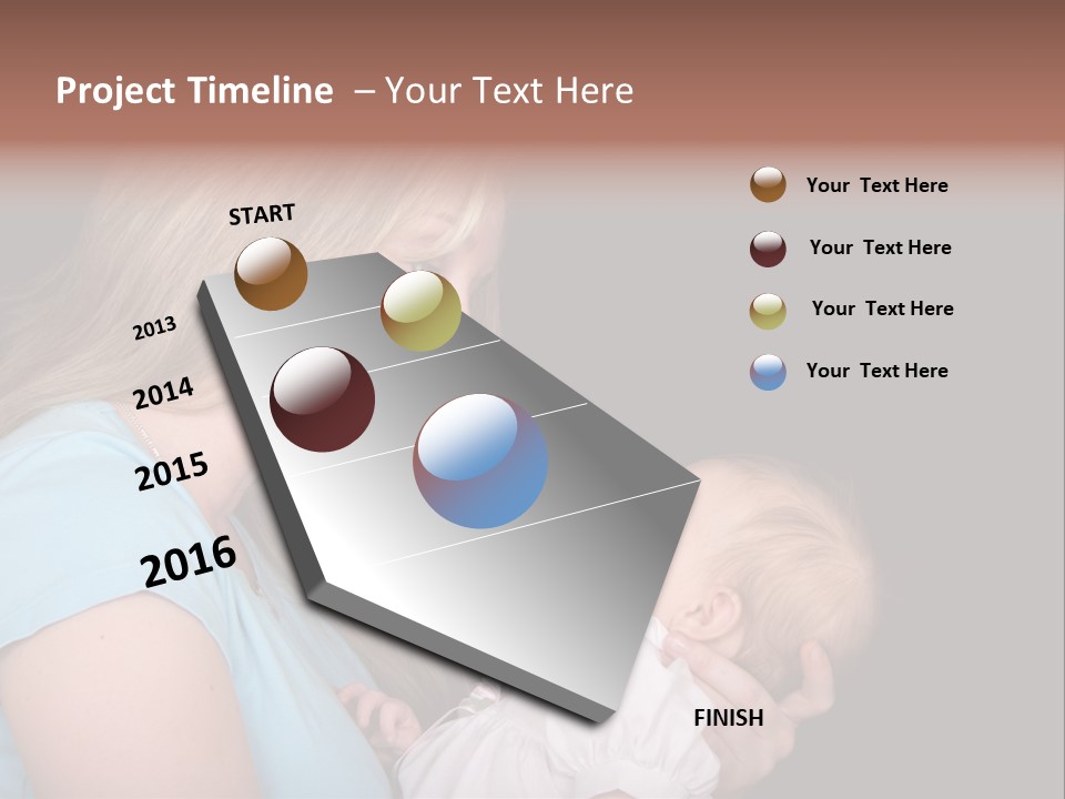 A New Mother Talks To Her Baby Daughter. PowerPoint Template
