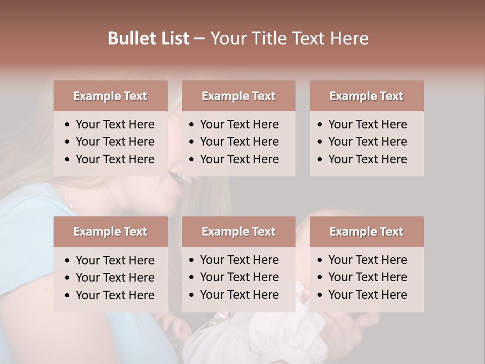 A New Mother Talks To Her Baby Daughter. PowerPoint Template