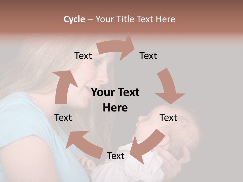 A New Mother Talks To Her Baby Daughter. PowerPoint Template