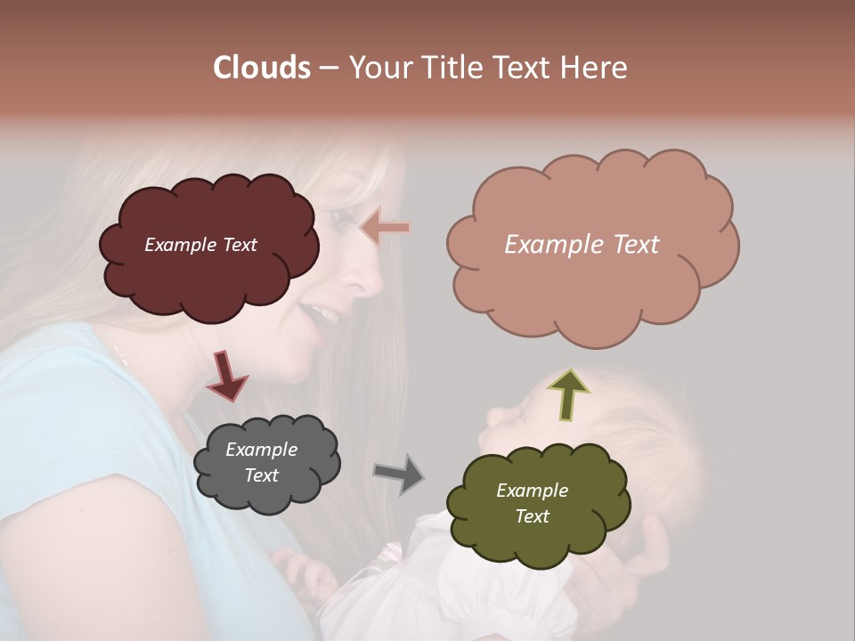 A New Mother Talks To Her Baby Daughter. PowerPoint Template