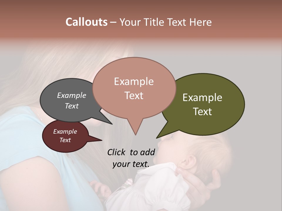 A New Mother Talks To Her Baby Daughter. PowerPoint Template