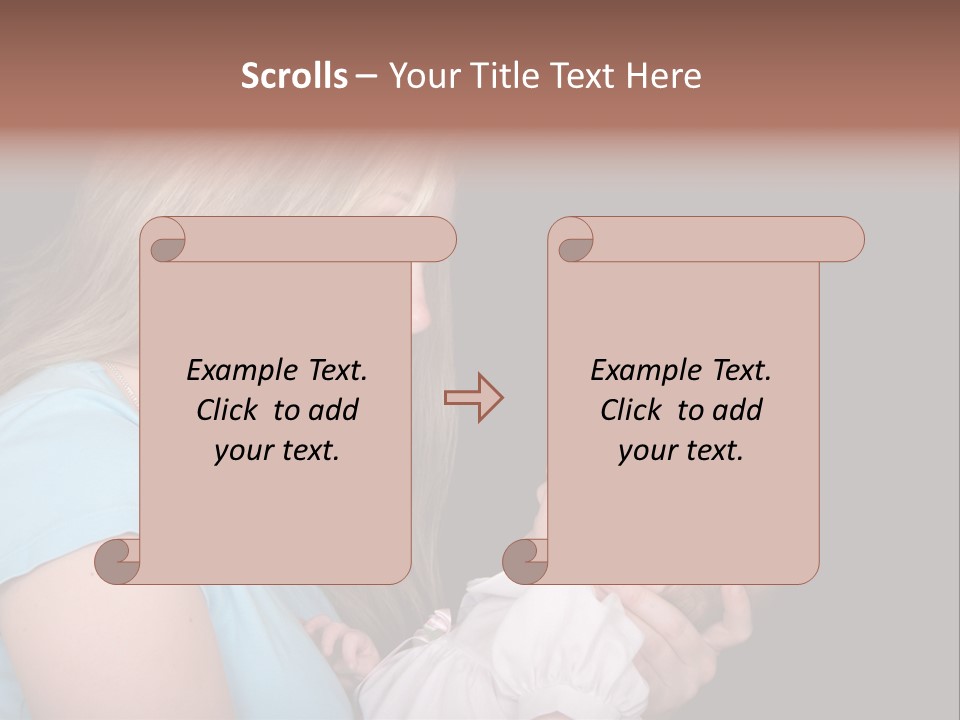 A New Mother Talks To Her Baby Daughter. PowerPoint Template