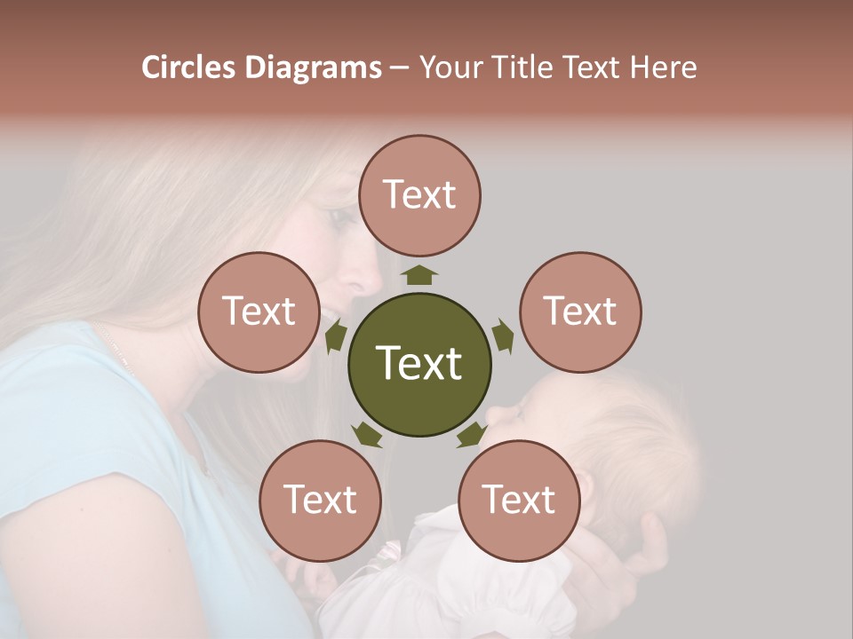 A New Mother Talks To Her Baby Daughter. PowerPoint Template