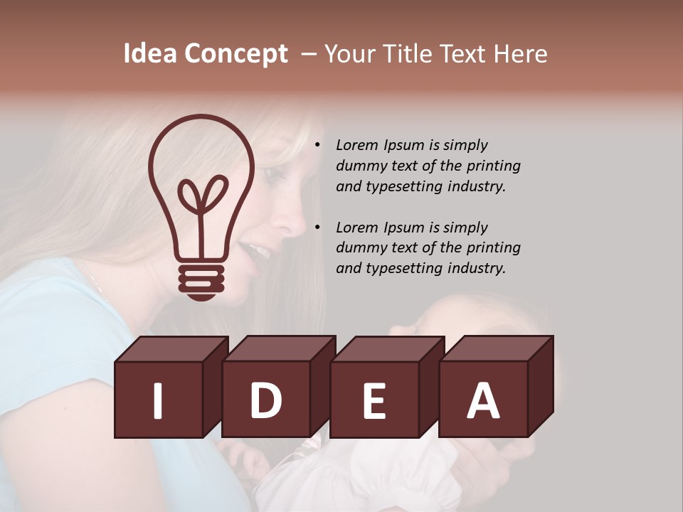 A New Mother Talks To Her Baby Daughter. PowerPoint Template