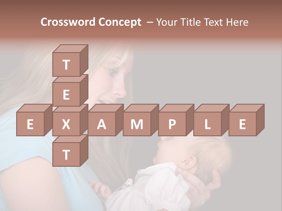 A New Mother Talks To Her Baby Daughter. PowerPoint Template