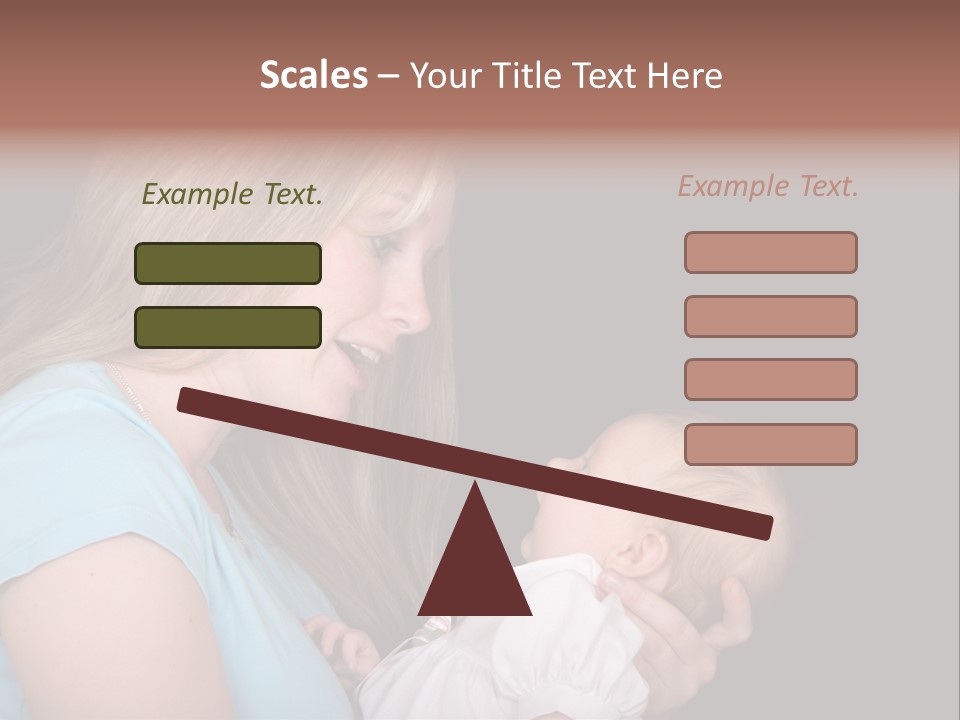 A New Mother Talks To Her Baby Daughter. PowerPoint Template