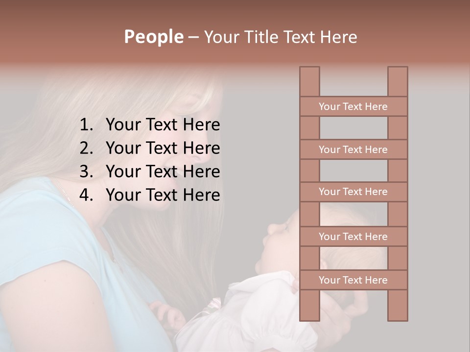 A New Mother Talks To Her Baby Daughter. PowerPoint Template