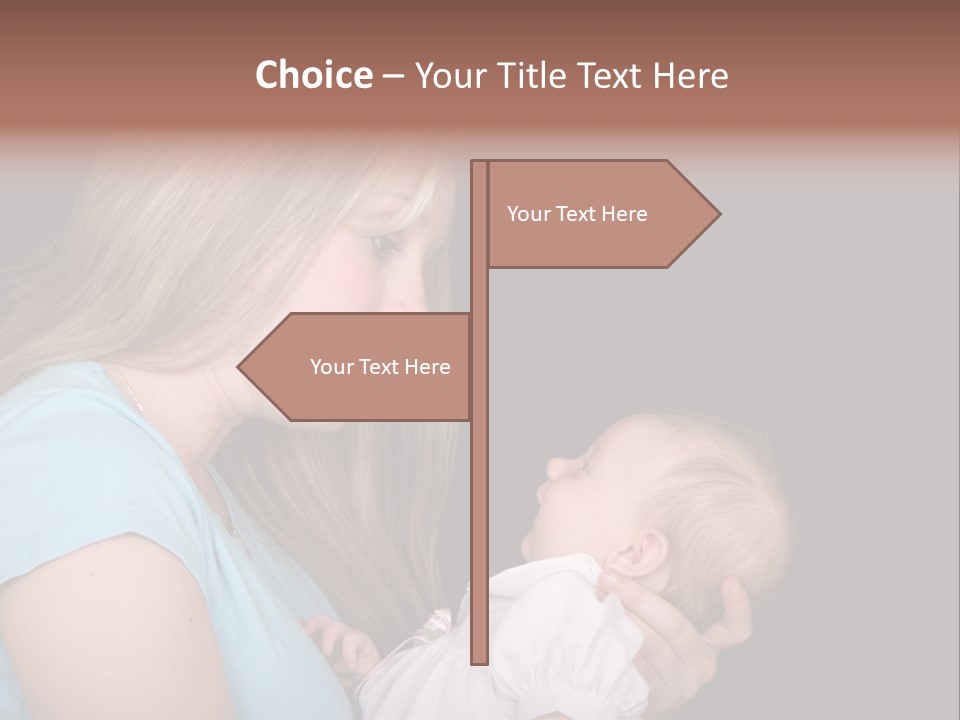 A New Mother Talks To Her Baby Daughter. PowerPoint Template