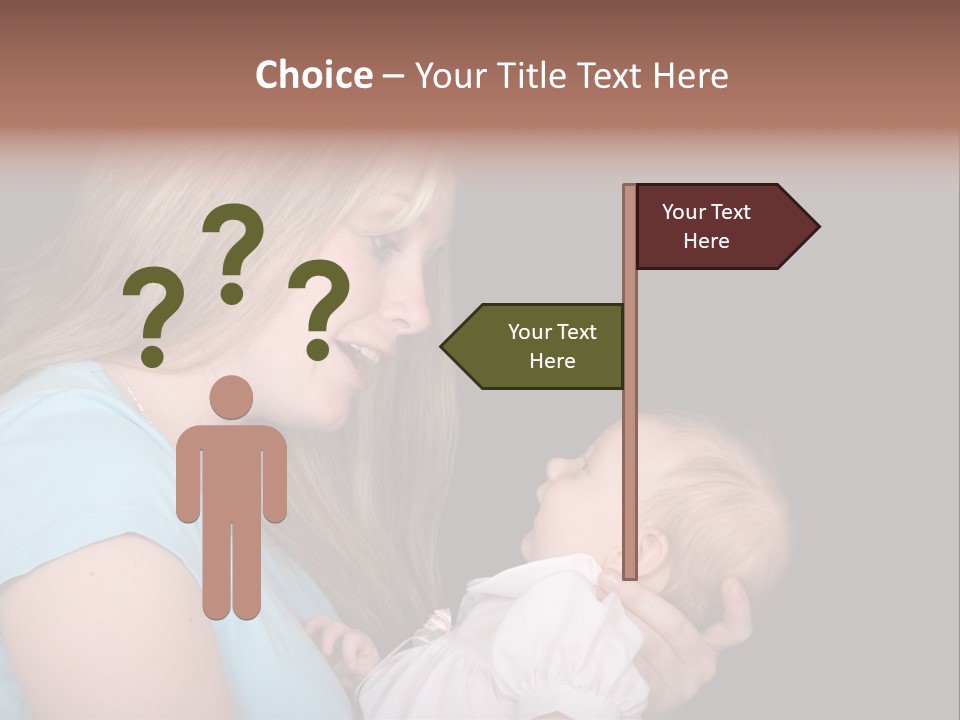 A New Mother Talks To Her Baby Daughter. PowerPoint Template