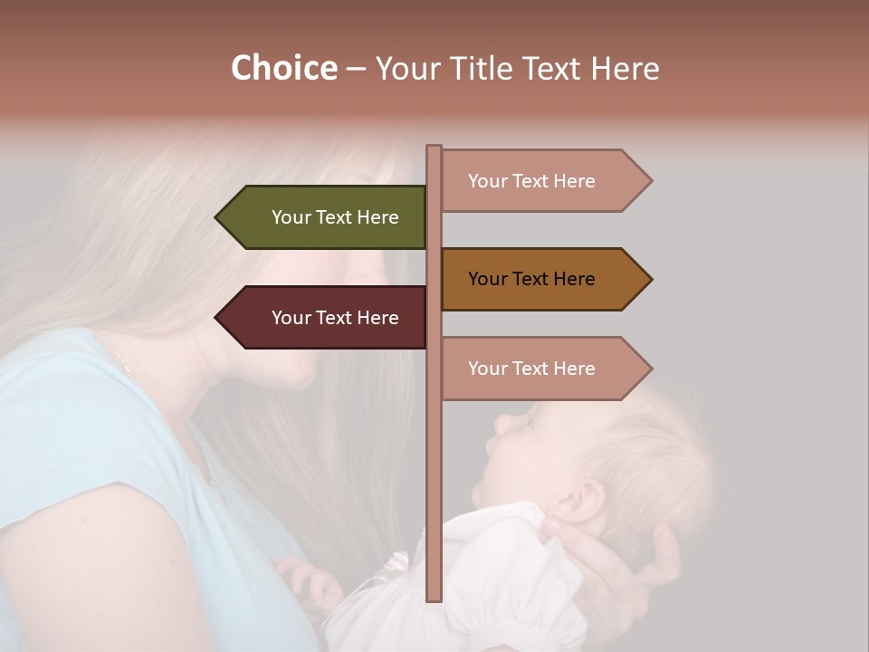 A New Mother Talks To Her Baby Daughter. PowerPoint Template