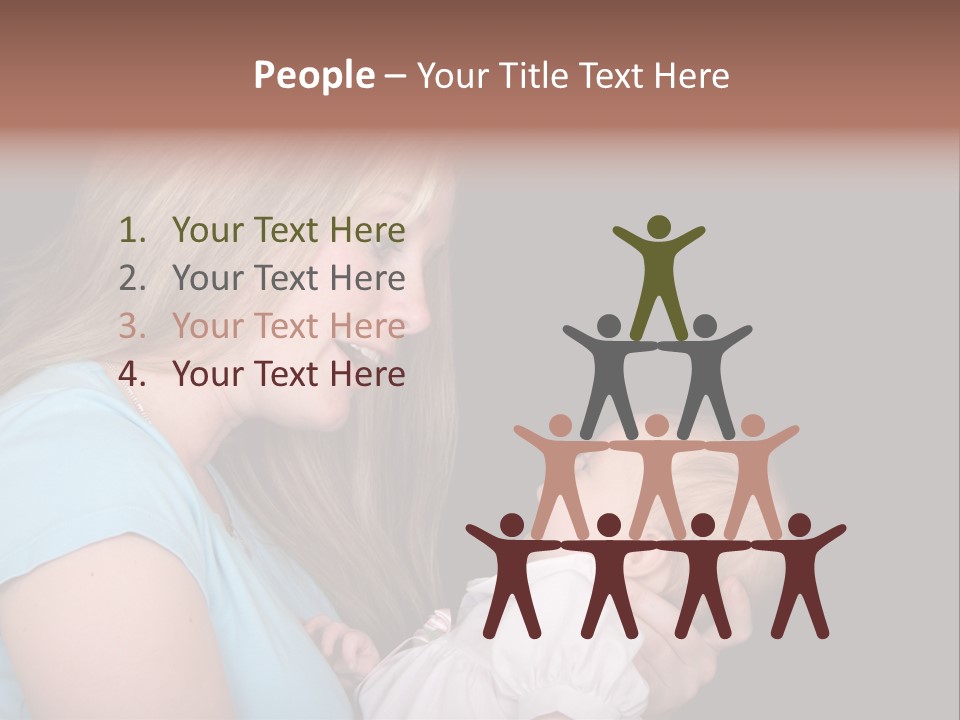 A New Mother Talks To Her Baby Daughter. PowerPoint Template