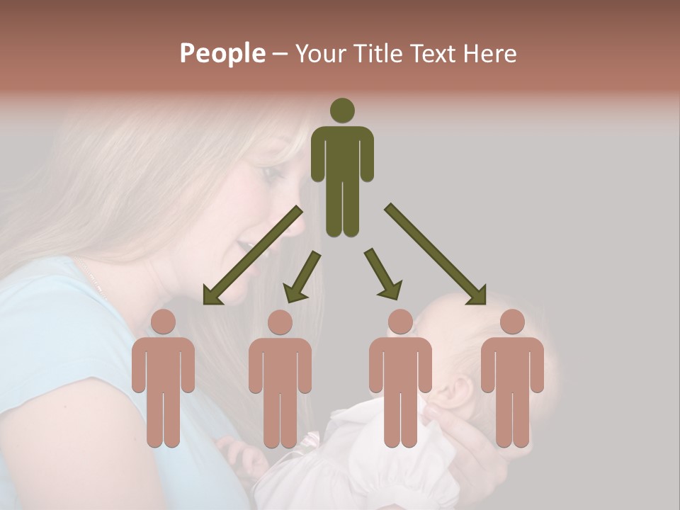 A New Mother Talks To Her Baby Daughter. PowerPoint Template