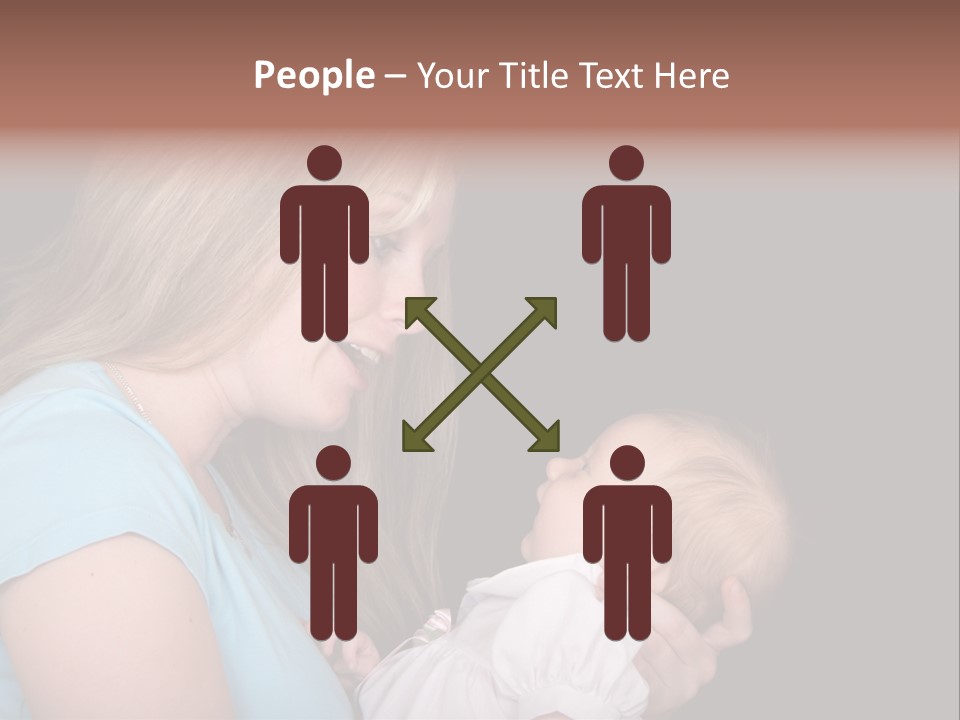 A New Mother Talks To Her Baby Daughter. PowerPoint Template
