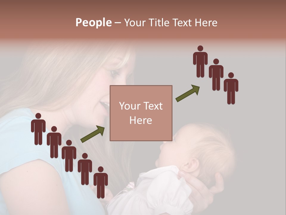 A New Mother Talks To Her Baby Daughter. PowerPoint Template
