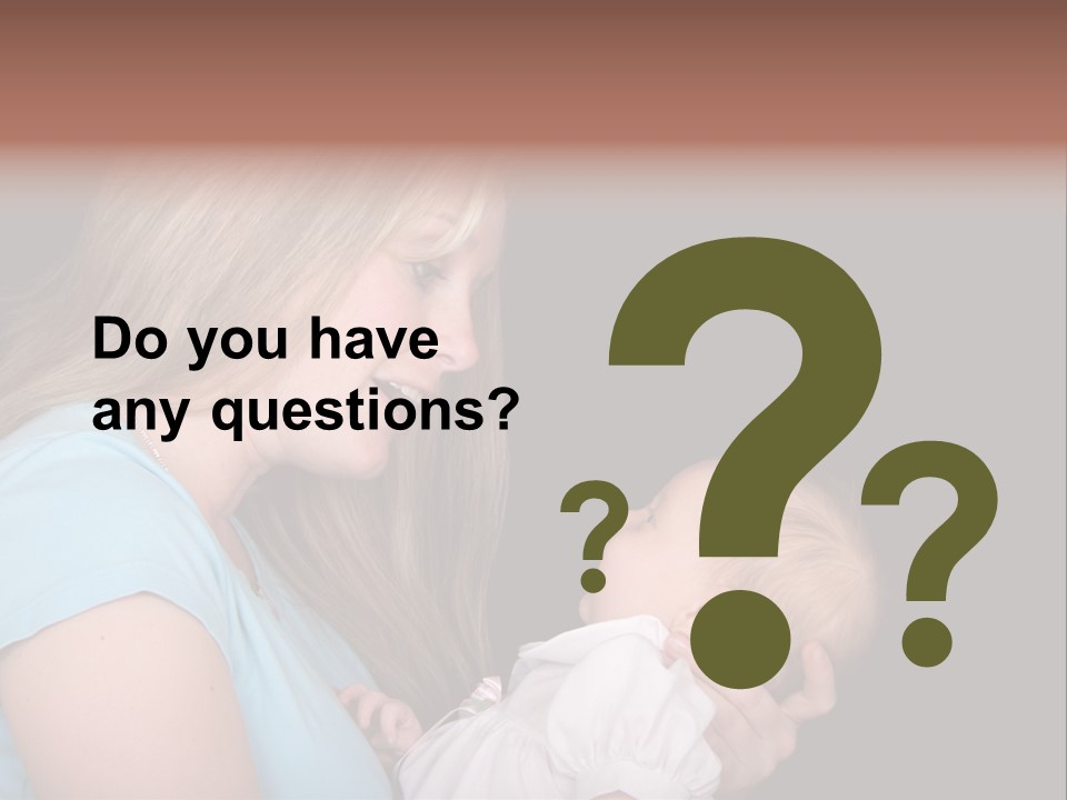 A New Mother Talks To Her Baby Daughter. PowerPoint Template