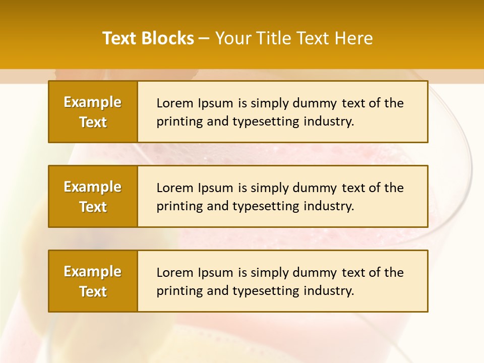 A Group Of Three Glasses Filled With Different Colored Drinks PowerPoint Template