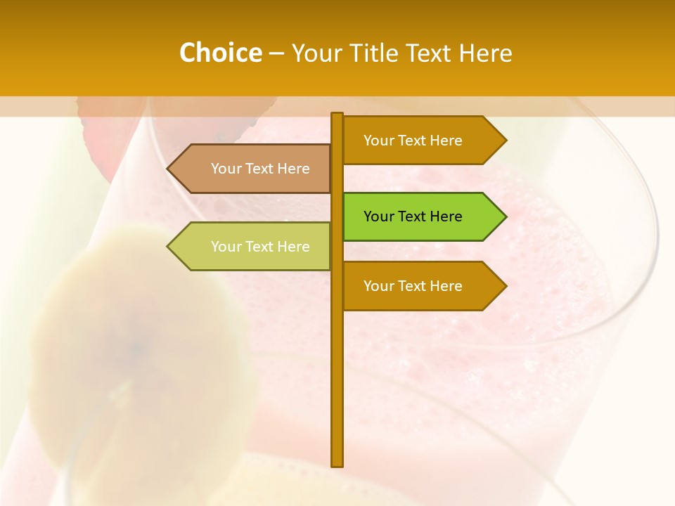 A Group Of Three Glasses Filled With Different Colored Drinks PowerPoint Template
