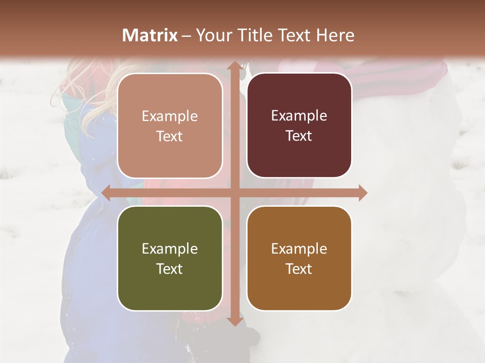 Girl Kissing A Snowman PowerPoint Template