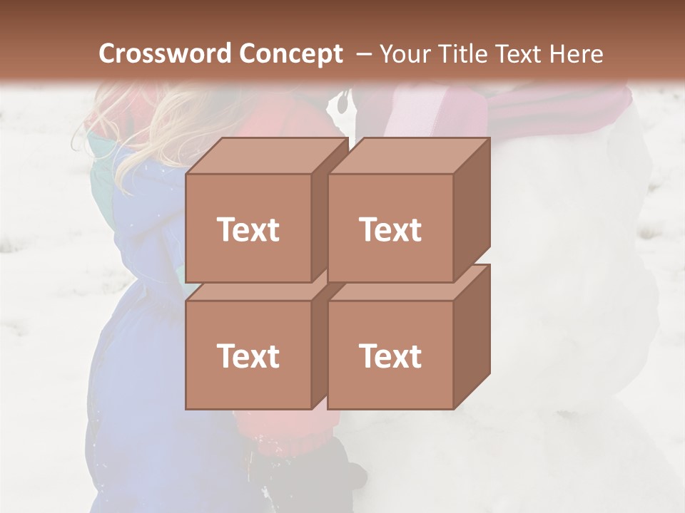 Girl Kissing A Snowman PowerPoint Template