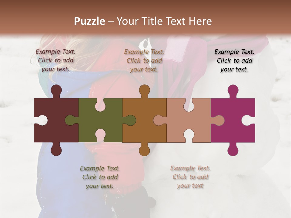 Girl Kissing A Snowman PowerPoint Template