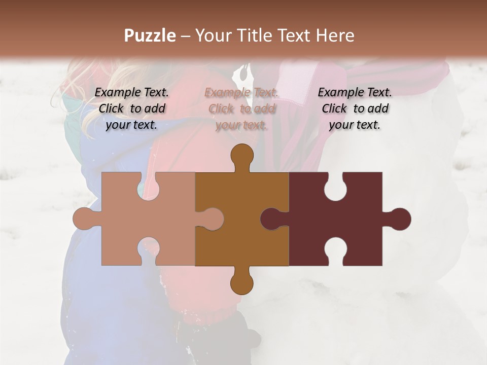 Girl Kissing A Snowman PowerPoint Template