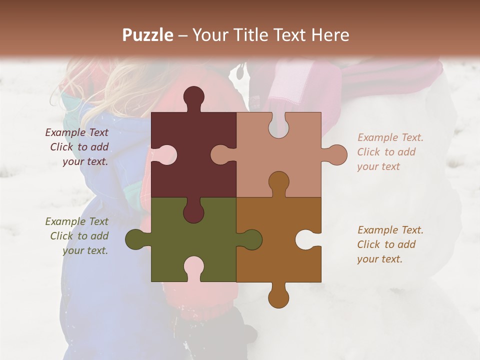 Girl Kissing A Snowman PowerPoint Template