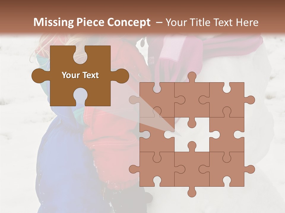 Girl Kissing A Snowman PowerPoint Template