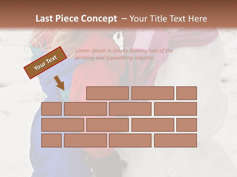 Girl Kissing A Snowman PowerPoint Template