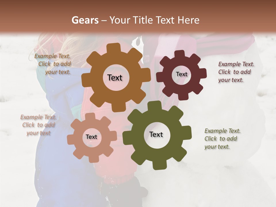 Girl Kissing A Snowman PowerPoint Template