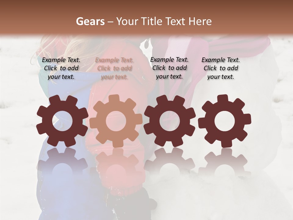 Girl Kissing A Snowman PowerPoint Template