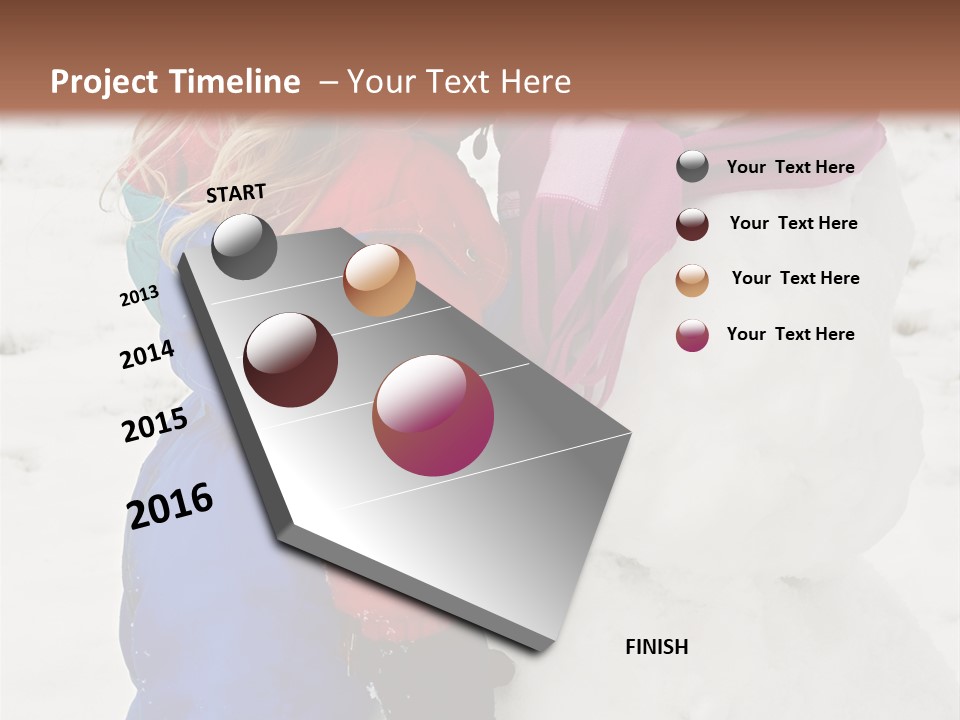 Girl Kissing A Snowman PowerPoint Template