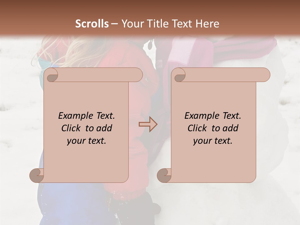 Girl Kissing A Snowman PowerPoint Template