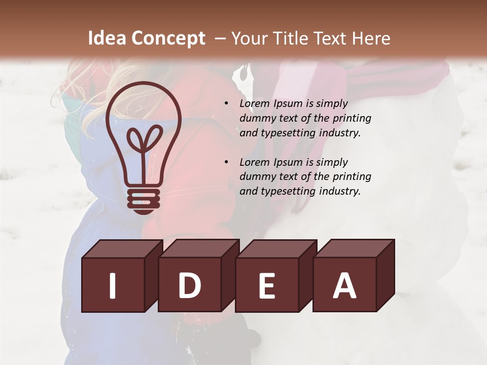 Girl Kissing A Snowman PowerPoint Template