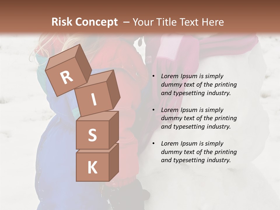 Girl Kissing A Snowman PowerPoint Template