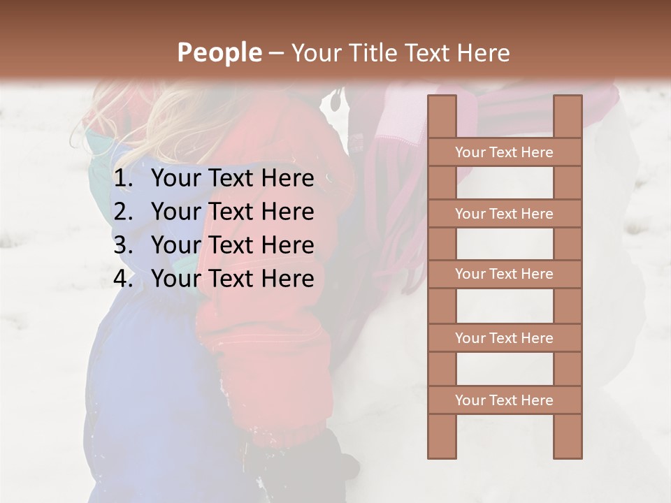 Girl Kissing A Snowman PowerPoint Template