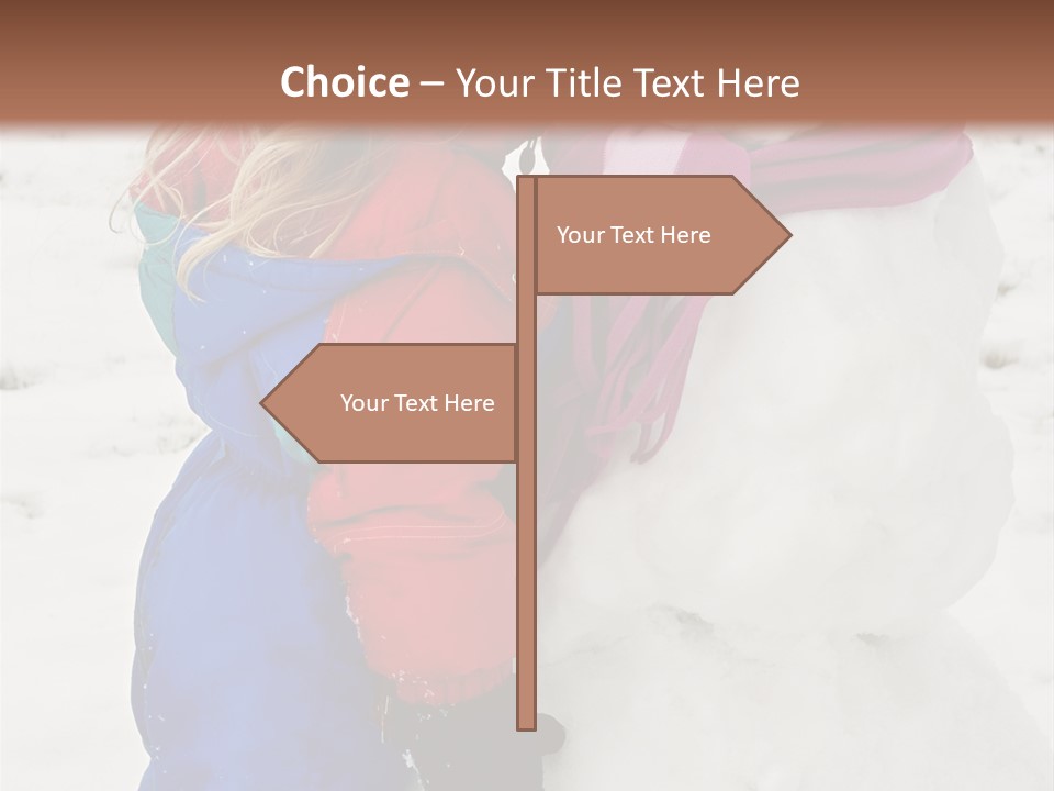 Girl Kissing A Snowman PowerPoint Template