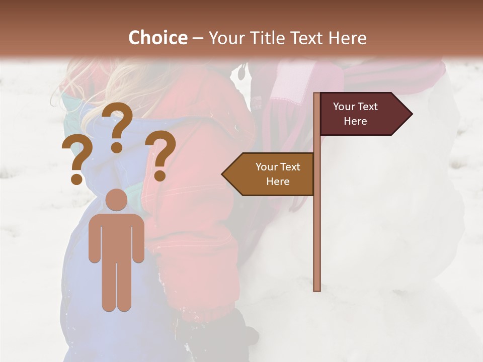 Girl Kissing A Snowman PowerPoint Template