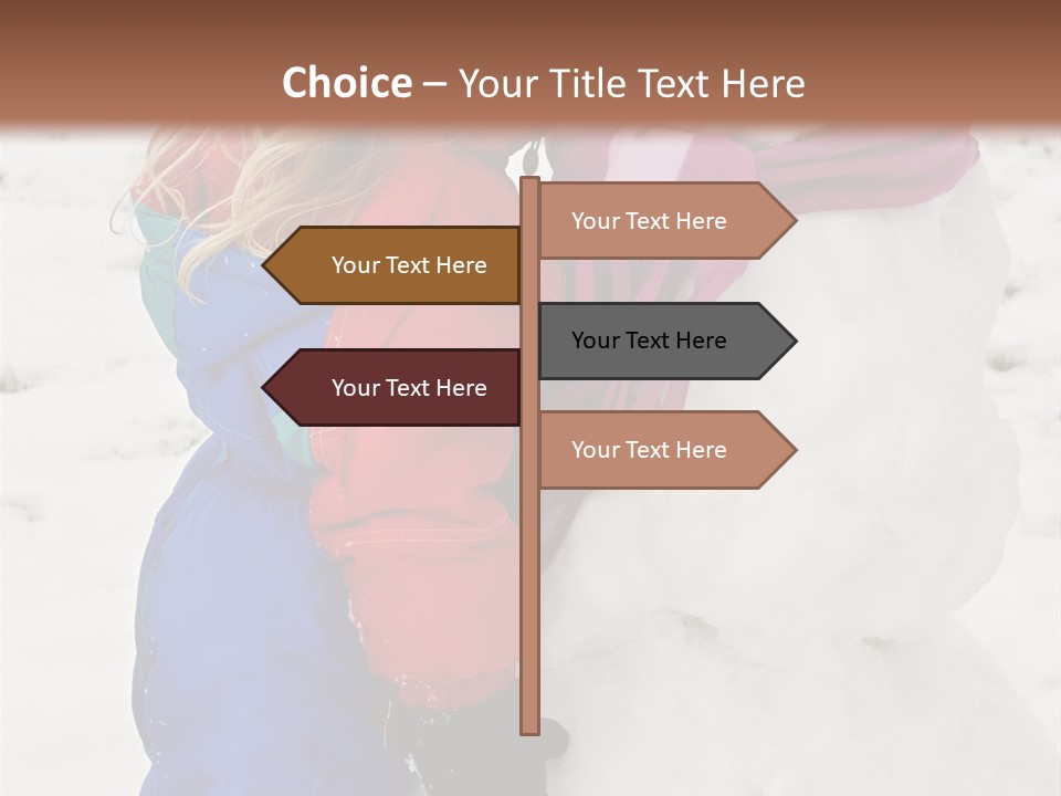 Girl Kissing A Snowman PowerPoint Template