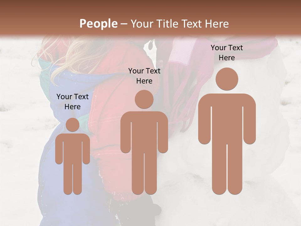 Girl Kissing A Snowman PowerPoint Template